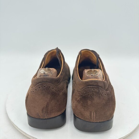JM Weston Men Size 8.5D Brown Suede Brogue Wingtip Lace Up Oxford Dress Shoes - Picture 5 of 11